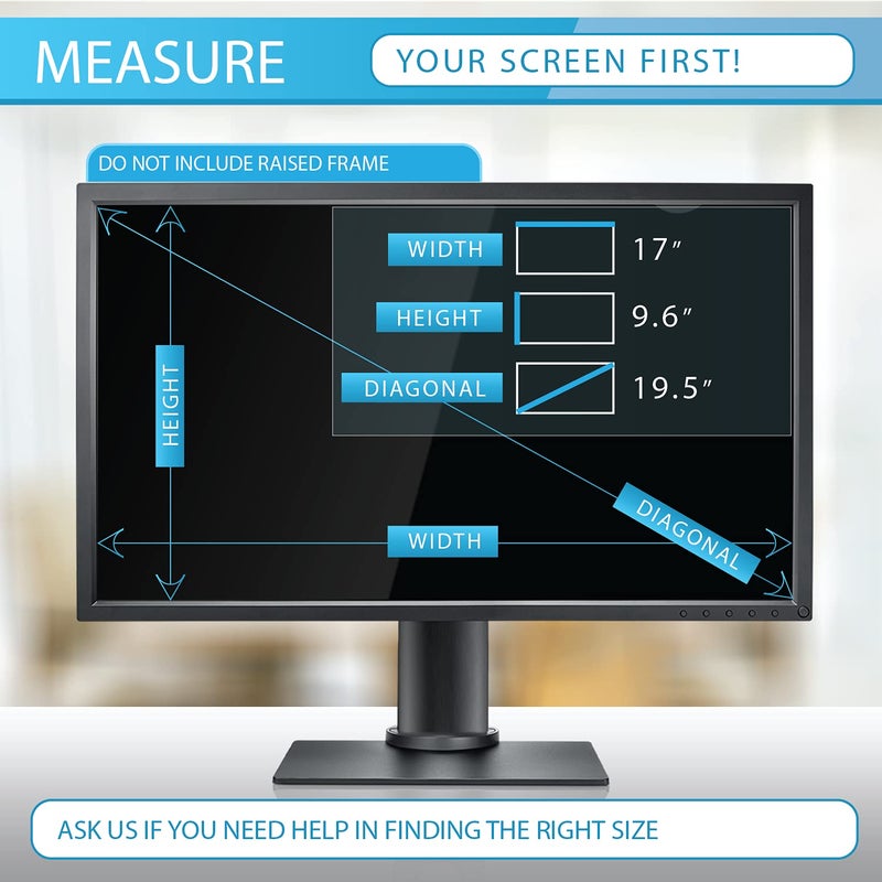 EZ-Pro Screen Protector Premium Anti Blue Light and Anti Glare Screen Protector (2 Pack) for 19.5 inches Monitor with Aspect Ratio 16:9. Easy and Bubble Free Installation - Image 4